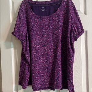 J. Jill Purple and Pink Paisley Short Sleeve Top